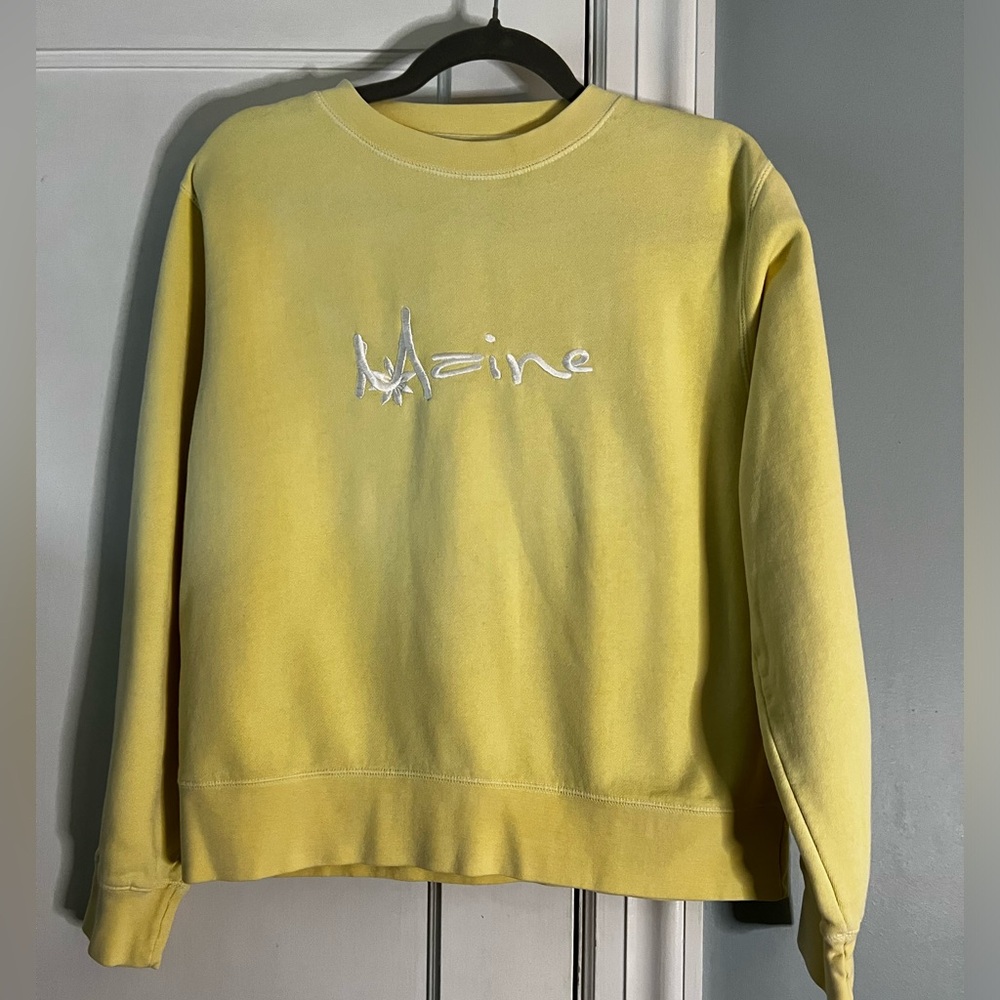 Maine crewneck sweatshirt in a light butter cream color